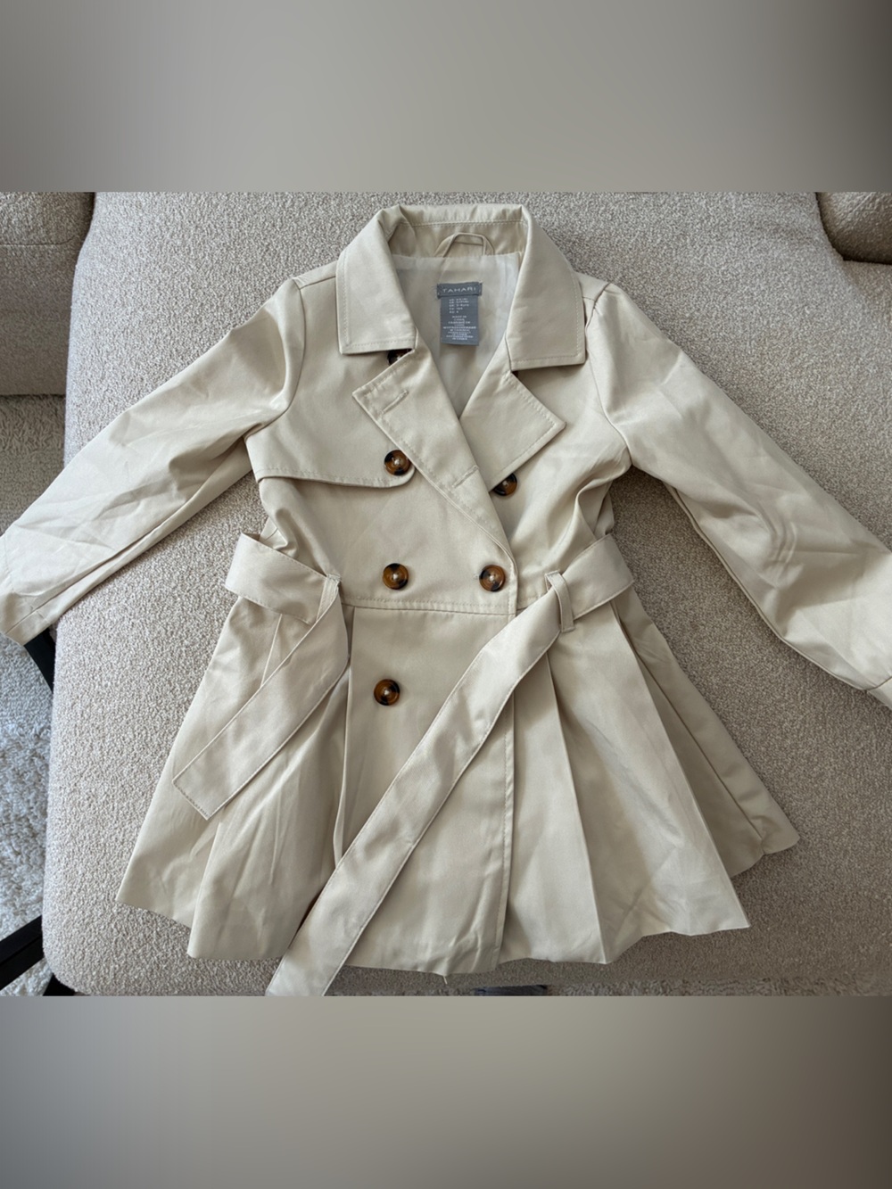 Brand new kids double breasted and pleated trench coat